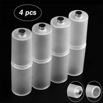 Picture of 4 pcs x Open Bottom AAA to AA Battery Converter Case Battery No. 7 to 5 Converters Holder Case White