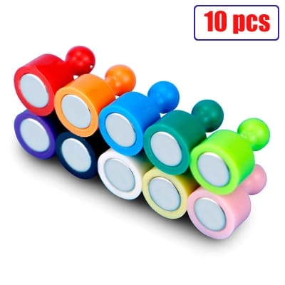 Picture of 10 pcs x Magnetic Push Pin (12x20mm) Colorful Refrigerator Fridge Magnet Pin Multicolor