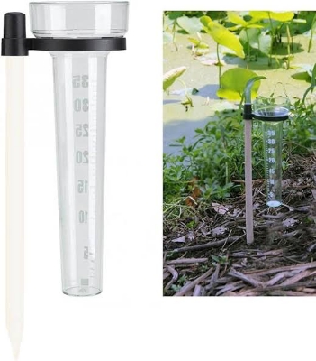 Picture of Rain Gauge Rainwater Rainfall Guage Garden Outdoor Rain Meter  Matte Black