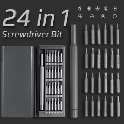 Picture of 24 in 1 Screwdriver set Magnetic Screwdriver Kit with Detachable Handle Tools Black