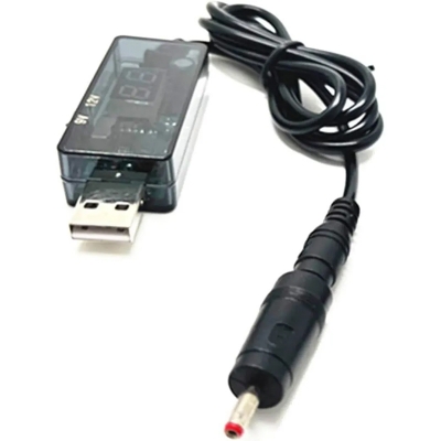 Picture of USB power boost line DC 5V to 9V 12V Step UP Adapter Cable 3.5*1.35mm 5.5*2.1mm Black