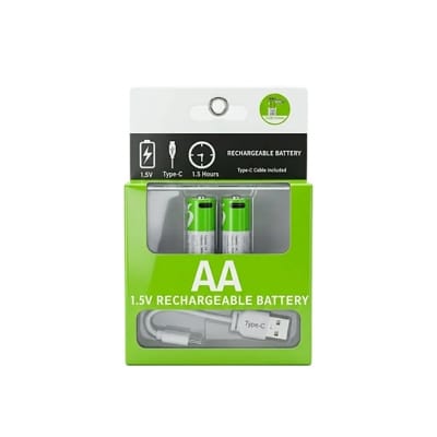 Picture of AA Rechargeable Battery, SmarToools RB20 AAA 1.5V 750 mWh Rechargeable Battery - 2 Pcs Set Green
