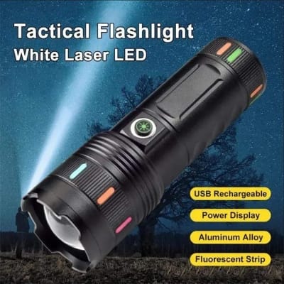 Picture of High Power Super Bright Flashlight 3.7V 30000mAh Black