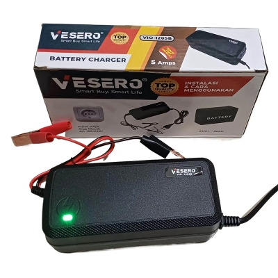 Picture of 12V 5A Smart Fast Battery Charger / 12v 5Ah to 100Ah Battery Charge Capacity Black