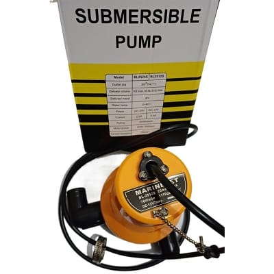 Picture of 12V 60W DC Submersible Water Pump 4200L/H  For Clean and Dirty Water Pool-Irrigation-Discharge water Yellow