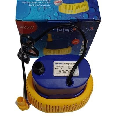 Picture of Submersible Water Pump AC : 220V-240V/50Hz-25W Hmax : 1.8M QMax 1000L/H IPX8 MY-111D Pump for Aquarium, Fish Tank, Water Fountain, Gardens, Hydroponic Systems, Cooling and Circulation Systems Etc-With Nozzle Blue