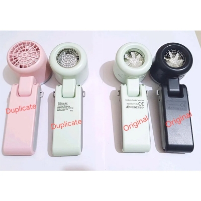 Picture of Portable Handheld Mini Turbo Fan USB Rechargeable Travel Neck Fan with 5 Speeds 3 IN 1-1800mah Q2 White