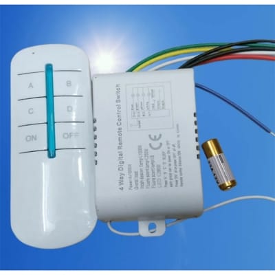 Picture of 4 Way Digital Wireless Remote Control Switch White