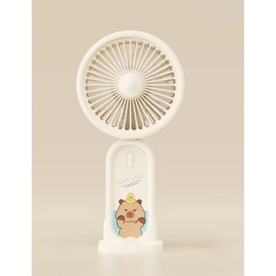 Picture of USB Mini Portable Handheld Fan with Phone Holder Rechargeable 5V Air Cooling Fan for Outdoor Use Electric and Battery Powered 