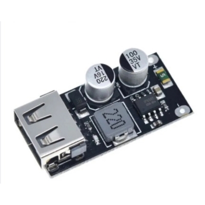 Picture of QC3.0 QC2.0 USB DC-DC Buck Converter Charging Step Down Module to Fast Quick Charger Circuit Board Black