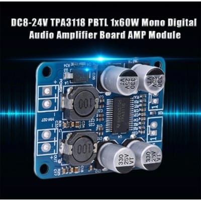Picture of TPA3118 60W Mono Digital Audio Power Amplifier Board Module DC 12V-24V Navy Blue