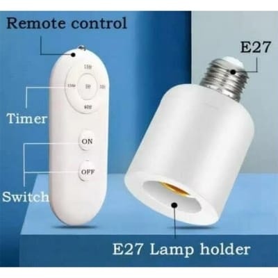 Picture of E27 Wireless Lamp Holder with Remote Control 428A Smart Wireless Timer Switch for Bulb White