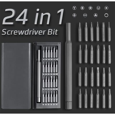 Picture of 24 in 1 Screwdriver set Magnetic Screwdriver Kit with Detachable Handle Tools Black