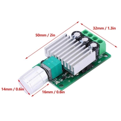 Picture of DC Motor Speed Controller 12V 24V 10A Adjustable Speed Regulator for Fan Motor LED Light Green