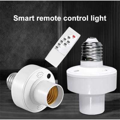 Picture of Remote control lamp holder intelligent timing switch control Pech and Pin White