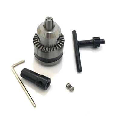 Picture of 775 Motor Drill Chuck, Mini Hand Drill Press, DIY Kit 0.6 - 6.0 mm bit supported Silver