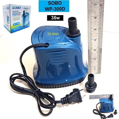 Picture of Submersible Water Pump AC : 220V-240V/50Hz-35W Hmax : 1.8M IPX8 ROHS Pump for Aquarium, Fish Tank, Water Fountain, Gardens, Hydroponic Systems, Cooling and Circulation Systems Black Blue
