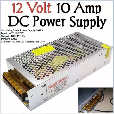 Picture of Swiching Mode Power Supply SMPS AC to DC 12 Volt 10 AMP 120W High Quality 