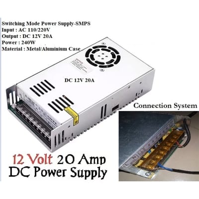 Picture of Swiching Mode Power Supply SMPS AC to DC 12 Volt 20 AMP 240W High Quality 