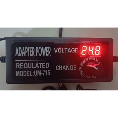 Picture of Adjustable AC to DC Power Adapter Multi Function DC 3V-24V 5A With Display Screen Voltage Regulated switching power supply Black