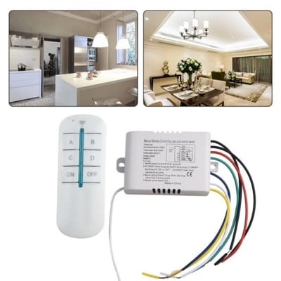 Picture of 4 Way Digital Wireless Remote Control Switch Bright White