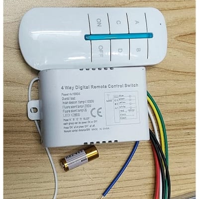 Picture of 4 Way Digital Wireless Remote Control Switch Full White