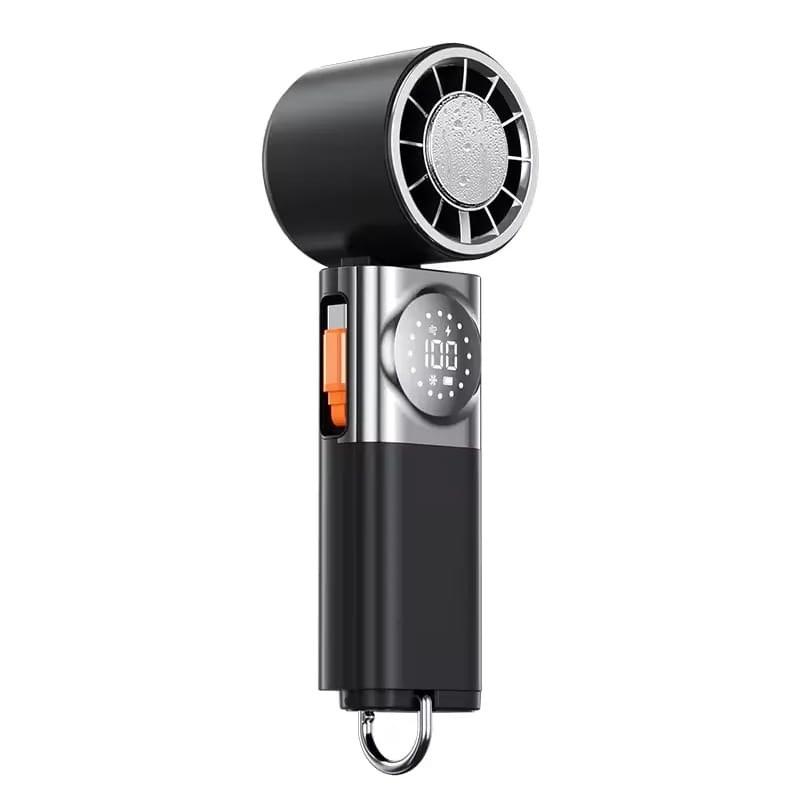 Picture of Premium Portable Rechargeable Handheld Ice Cooler Turbo Fan + POWERBANK-5 Speed Black