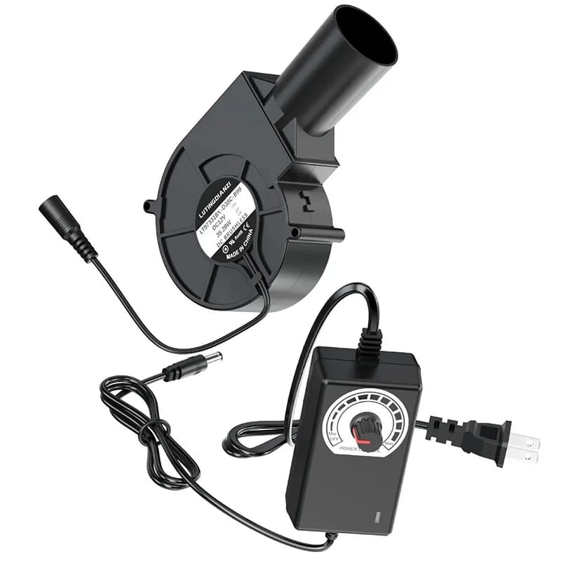 Picture of Adjustable Blower Fan For BBQ Heater Blower Air Blower Cooking Portable Machine For Home Vents Tools 7000 RPM Black