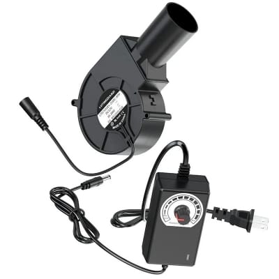 Picture of Adjustable Blower Fan For BBQ Heater Blower Air Blower Cooking Portable Machine For Home Vents Tools 7000 RPM Black