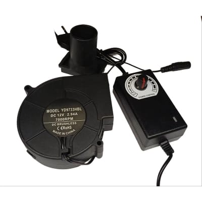 Picture of Adjustable Blower Fan For BBQ Heater Blower Air Blower Cooking Portable Machine For Home Vents Tools 7000 RPM Black