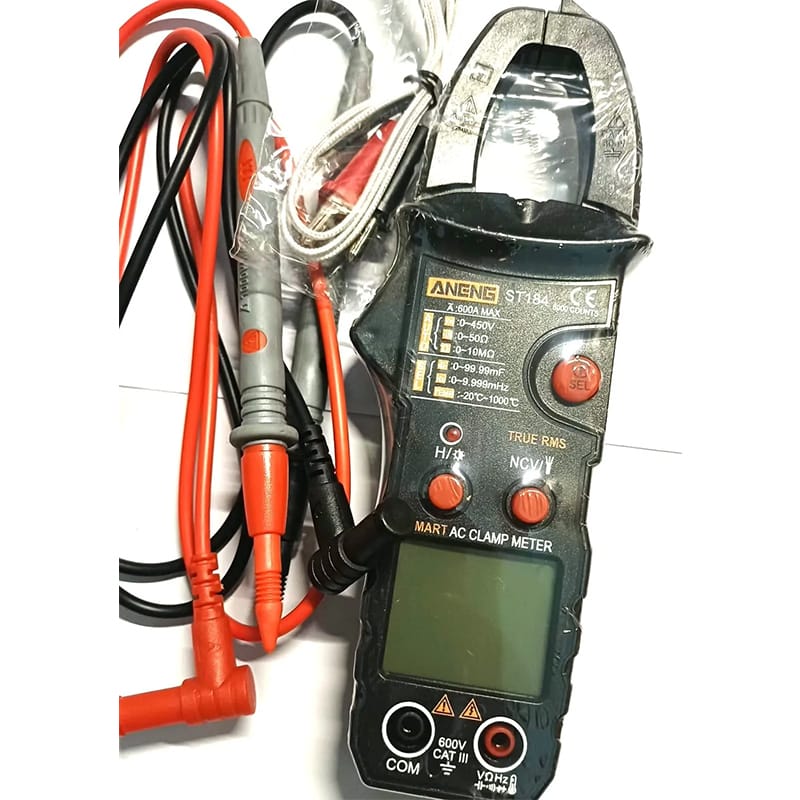 Picture of ANENG ST184 Digital Clamp Multimeter 6000 Counts Professional True RMS AC/DC Voltage Current Tester Hz Capacitance Ohm Black