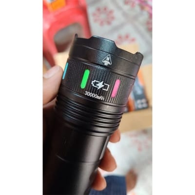 Picture of High Power Super Bright Flashlight 3.7V 30000mAh Black