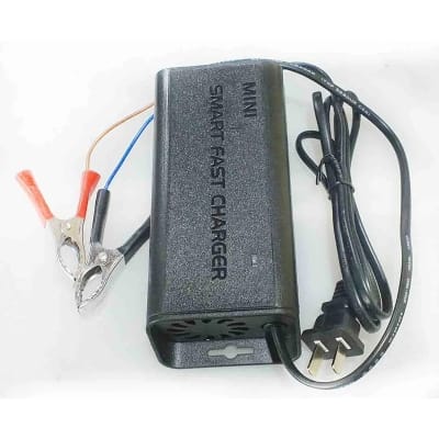 Picture of 12V 5A Fast Battery Charger 1205 Mini Charger With Cooling Fan & Cut Black