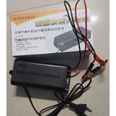 Picture of 12V 5A Fast Battery Charger 1205 Mini Charger With Cooling Fan & Cut Black