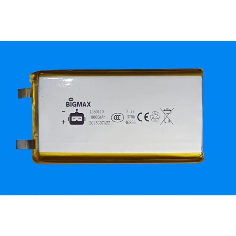 Picture of Bigmax 1260110 Lithium Polymer Battery 10000mAh 3.7V Battery Power Bank Battery Grey