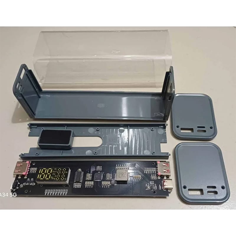 Picture of Transparent Power Bank Fast Charging Case With Display For 8*18650 Battery PD22.5 W DIY-Without Bettery Light Ash