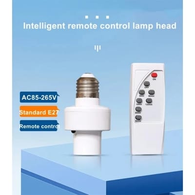 Picture of Remote control lamp holder intelligent timing switch control Pech and Pin White