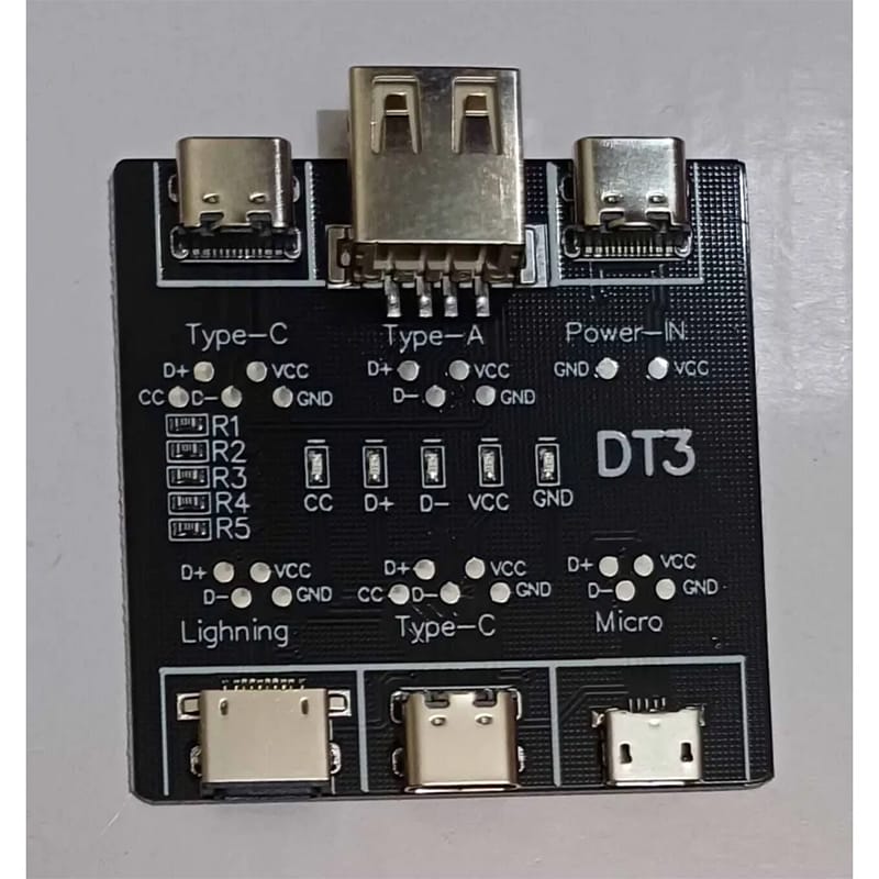Picture of High-Quality DT3 USB Type-C/A, Lightning, Micro Input Signal Detection Board for Metal Detectors Black