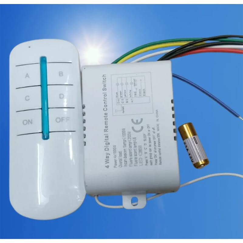 Picture of 4 Way Digital Wireless Remote Control Switch White