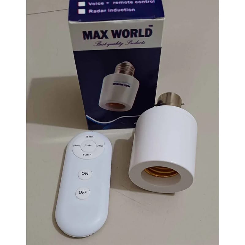 Picture of Smart AC220V Wireless remote Control Lamp Holder With Timing Adjustment Function Smart Light LED Lamp Base Universal White
