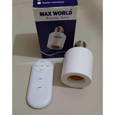Picture of Smart AC220V Wireless remote Control Lamp Holder With Timing Adjustment Function Smart Light LED Lamp Base Universal White
