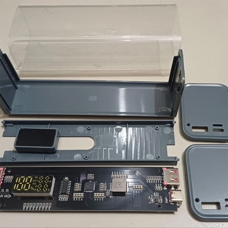 Picture of Transparent Power Bank Fast Charging Case With Display For 8*18650 Battery PD22.5 W DIY-Without Bettery 