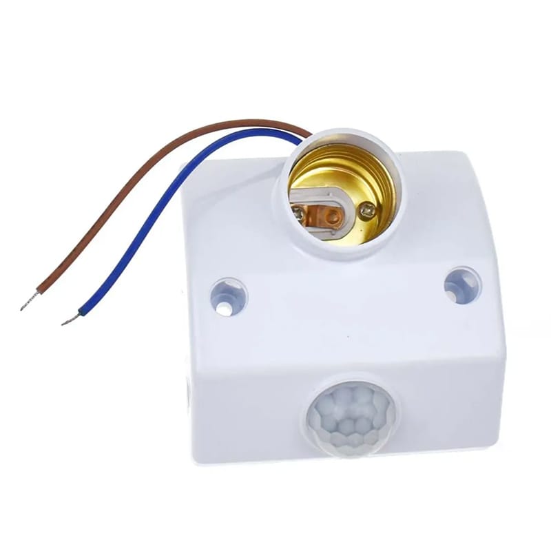 Picture of Motion Sensor E 27 Light Holder Bulb Holder Screw Type 110-220v AC White