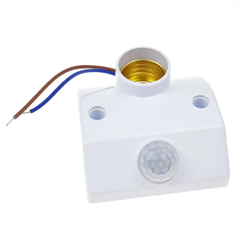 Picture of Motion Sensor E 27 Light Holder Bulb Holder Screw Type 110-220v AC White