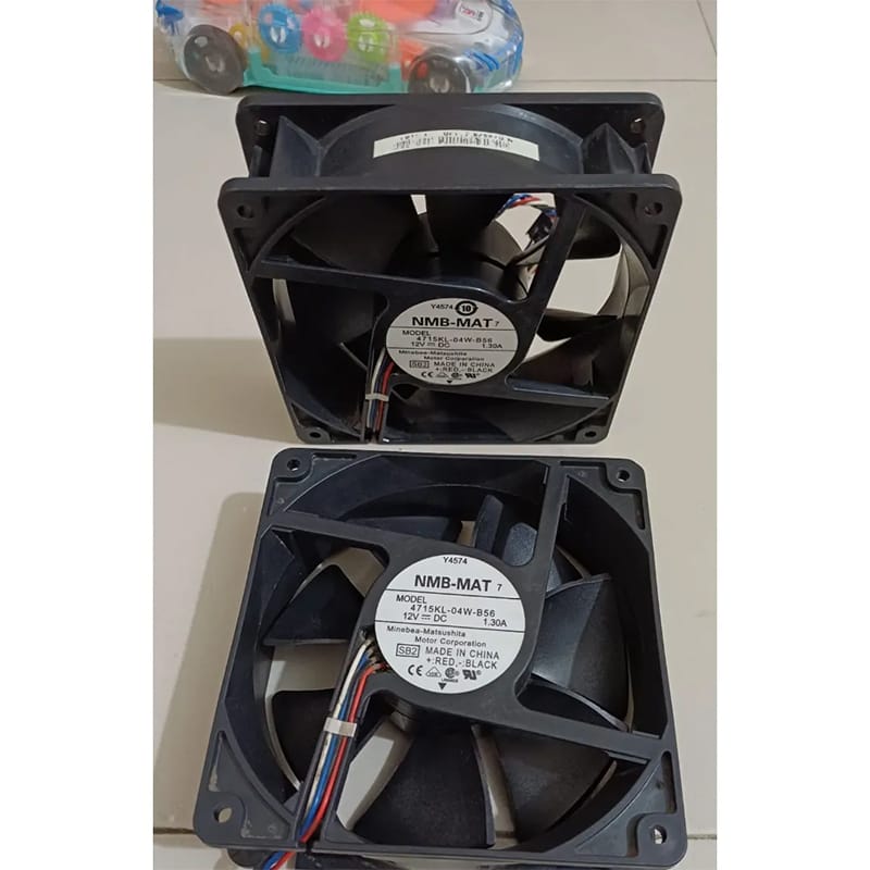 Picture of DC Brushless Hi Speed Cooling Fan NMB MAT 4715KL-04W-B56 12V 1.30A 5’*5’ inch 15000 RPM Air Compatible devices Server 4-wire 2 interface- 1PC Black