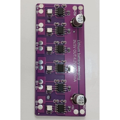 Picture of 6in1Charging Module PCB Circuit Board Charger Array 5V Input for 18650 4.2V Lithium Battery Accessories Purple