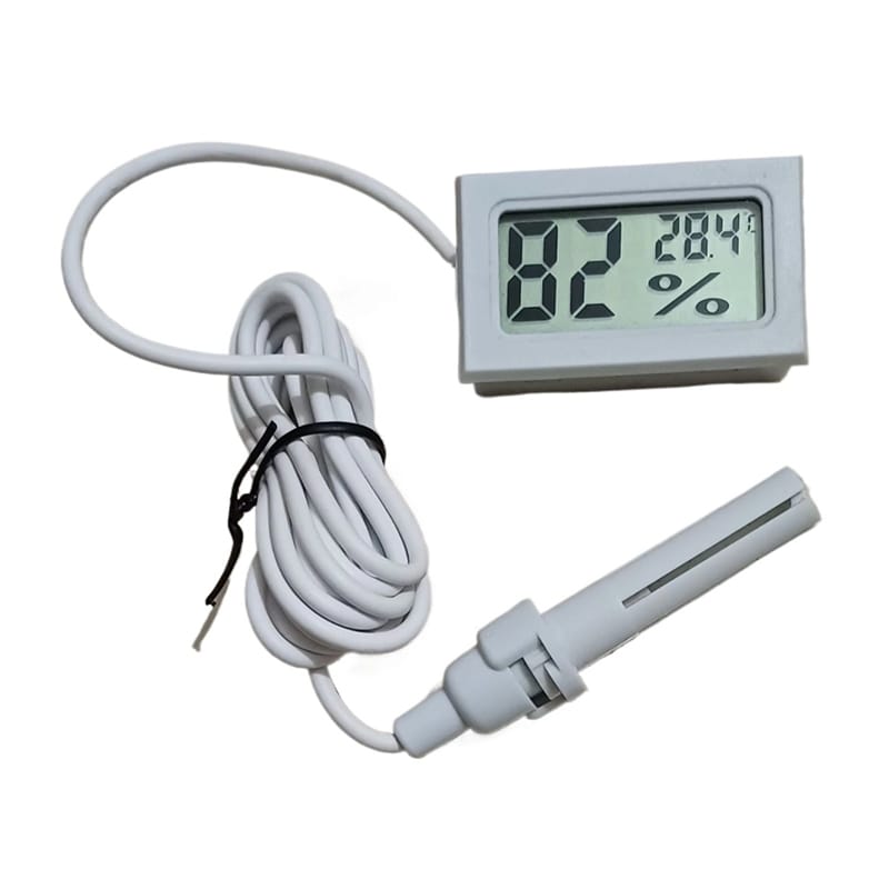 Picture of Mini Digital LCD Digital Thermometer Hygrometer Fridge Freezer Temperature Humidity Meter with Requires Battery White