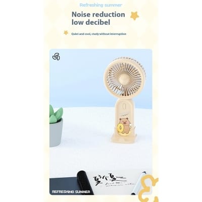Picture of USB Mini Portable Handheld Fan with Phone Holder Rechargeable 5V Air Cooling Fan for Outdoor Use Electric and Battery Powered 