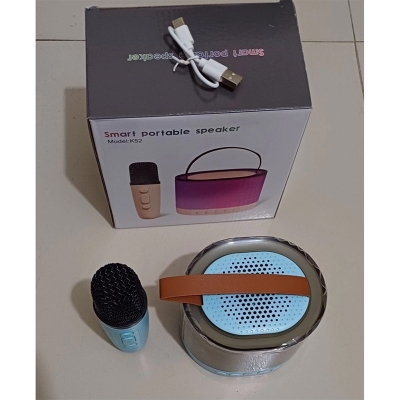 Picture of K52 Wireless Bluetooth Speaker Multifunction with 1 Microphone RGB Portable Music Player Karaoke Machine 