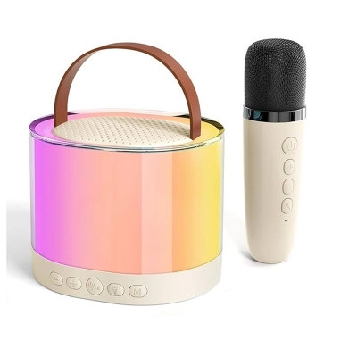 Picture of K52 Wireless Bluetooth Speaker Multifunction with 1 Microphone RGB Portable Music Player Karaoke Machine 